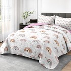 Quilt Set Twin Size  Trendy Rainbows 2 Pcs Soft Bed Cover Bedding Set For Kid   