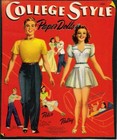 Vintage Uncut 1941 College Style Paper Dolls rare  1 Top Reproduction  1 Seller