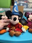 Disney Bean Bag Plush Lot Of 4 Sorcerer Grad 2002   Oct Birthstone Minnie X2 Nwt