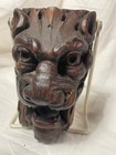 5 Inch Vintage Wooden Carved Lion Head Wall Display Baroque Style