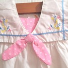 Vintage Sears 12 Mo  Dress Nwt     White Pink Polka Dot Baby Dress 