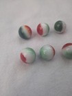 Vintage Marbles Lot Of 6 Red White Green