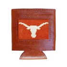 New Smathers   Branson Leather Needlepoint Can Coozie University Texas Longhorns