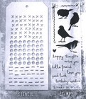Silhouette Birds Tim Holtz Clear Stamp   Stitches Dotted Stencil Set Thmm182 New