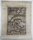 North Africa Barbary Coast Tunis Libya 1719 Mallet Antique Hand Colored Map