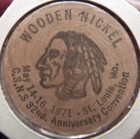 Vintage Nolans Coin Jewelry Chicago  Il Wooden Nickel - Token Illinois  2