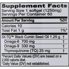Premium Black Seed Oil Capsules - Cold Pressed - 60 Count 1250mg