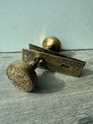 Antique Victorian Eastlake Door Knob Lot 2 Complete Backplate Brass Bronze