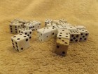 Lot Of 24 Vintage Mostly White Dice Measure About 1 2 