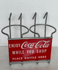 Coca Cola While You Shop Two Bottle Shopping Cart Carrier Holder 1950s Excellent