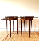 Pair - French Louis Xvi Style Bouillotte Side Table Butlers Trays 19th Century