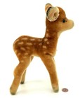 Steiff Fawn Deer 1960s Largest 22cm 9in Mohair Plush Id Button And Tag Vintage