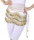 248 Coins Belly Dance Hip Scarf Tribal Belt Halloween Gypsy Costume Wrap