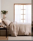 New  214 Quince 100  European Linen Toffee Duvet Cover   Shams 3pc Set King