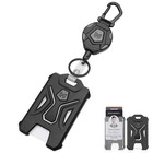 Heavy Duty Retractable Badge Holder With Carabiner Clip  31 5  Id Key Reel  Blac