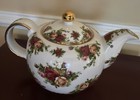 1998 Royal Albert Fine China Old Country Roses Tea Pot Signed By Michael Doulton