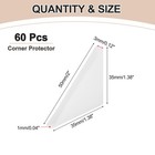 60pcs 0 12 x1 38  Plastic Right Angle Triangle Glass Corner Protector Clear