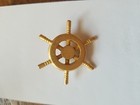 Vtg Button Large 1 1 2  Shank Gold Metal Ship Nautical Wheel 