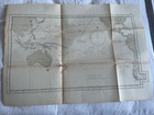 Antique Arabic Big Map Pacific Polynesia Hawaii Australia New Zealand Rrr 1890s