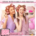 50pcs Self Grip Hair Rollers Set W Clips 4 Sizes Pink