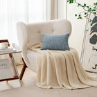 1 Blue Chenille Throw Pillow Cover 12x20 Inch Pack Of 1 Modern Decorative Throw