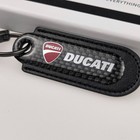 Premium Ducati Carbon Fiber Black Keychain Motorcycle Luxury Key Ring Gift