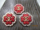 Lot Of Three 22 Mm Designer Cc Button Gold Tone Chanel 3 Buttons