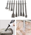 9 Pcs Pneumatic Chisel Tool Set Air Hammer Punch Chipping Bits Set 0 39in Shank