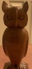 Vintage Hand Carved Wooden Owl Signed  5 1 2    Tall 1976