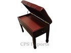 Duet Genuine Leather Mahogany Adjustable Artist Piano Bench stool chair
