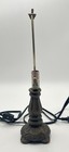 Vintage Cast Metal Table Lamp Raw Brass Accent Nightstand Light 13 75    Tall
