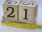 Perpetual Wooden Block Calendar With October Month Bar