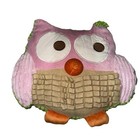 Circo Owl Decorative Throw Pillow Pink Plush Green Orange Bird Textured 13   