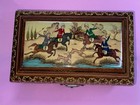 Vintage Handmade Persian Khatam Inlay Wooden Jewelry   Trinket Box  Lacquered Up