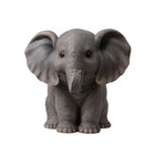 Baby Elephant Sitting W trunk Up Wild Animal Statue Garden Decor Garden Statue