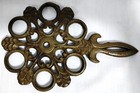 Vintage Heavy Ornate Cast  Iron  Brass   Bronze Footed Drop Trivet Free Shipping