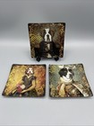 Vintage World Buyers Royal Canine Dog Glass 4   x4    Trinket Dish Set Of 3