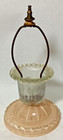Vintage Antique Art Deco Glass Ceiling Light Lamp Fixture Glass Pink Peachy
