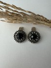 Bluette Rhinestone Shoe Clips 1    Black Diamond Handmade Hematite   Jet Black