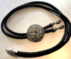 Vintage Black Western Rodeo Split Braid Leather Lasso Rope Belt