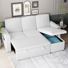 83  L-shaped Sofa Bed With Storage  Full Size Sleeper Sofa  Pull-out White