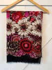Vera Bradley Rosewood Soft Fringe Scarf Wrap Floral Pink Brown Boho Shawl