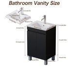 20 Inch Bathroom Vanity With Resin Sink Wood Cabinet Set Free Standingw faucet