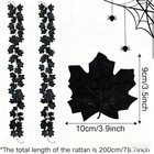 Sucrain Black Maple Leaf Garland 2pcs Halloween Fall Leave Vines