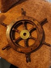 Handcrafted Decorative Ship Steering Wheel W  Brass Center Hub 12 5  Diameter   