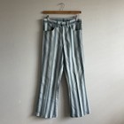 1970s Textured Striped Flare Legged Trousers Disco Pants Mod Preppy 30x28 Retro