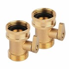 3 4  Heavy Duty Brass Garden Hose Connector Shut Off Valve  2 Pack