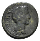  rare  Augustus With Caius Caesar  10 Bc - 4 Ad  Roman Provincial Bronze Coin