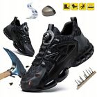 Men Safety Shoes Steel Toe Cap Work Boots Rotating Buckle Breathable Lightweight