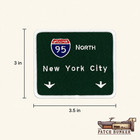 New York City Interstate 95 North Iron-on Patch     3 5 X 3 Inch Highway Sign